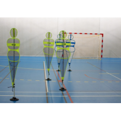 Kit de 5 mannequins de défense 1,50 M DSOCCER WALL JAUNES et piquets slalom POWERSHOT