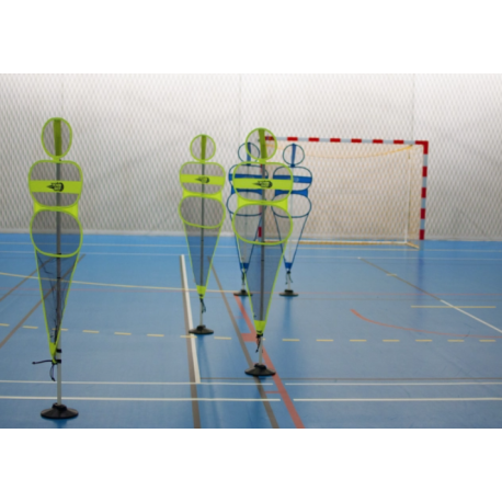 Kit de 5 mannequins de défense 1,50 M DSOCCER WALL JAUNES et piquets slalom POWERSHOT