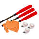 Kit de 3 battes en mousse, 3 balles et bases de baseball POWERSHOT